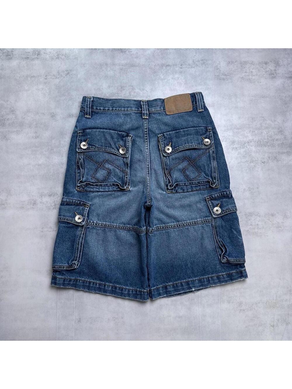 Y2K JNCO Cargo Hunter blue denim shorts